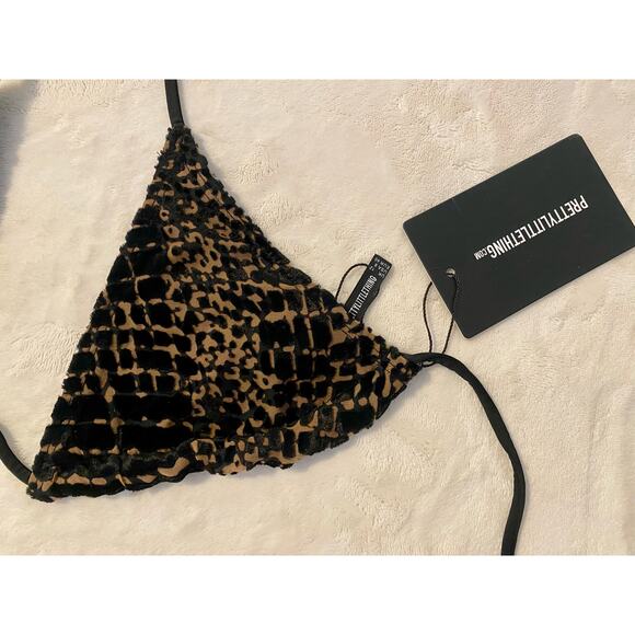NWT Pretty Little Things Leopard Triangle Bikini top. Size 8 - Picture 4 of 5